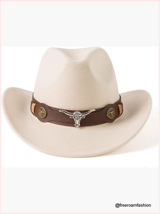 Women\'s Western Cowboy Cowgirl Hat with Adjustable Chin Strap main image 7